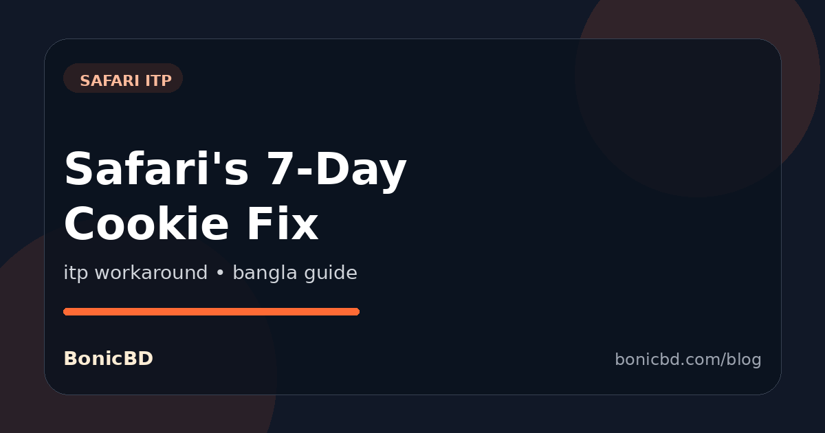 Safari-তে Cookie ৭ দিনে মুছে যায় — ITP Fix গাইড
