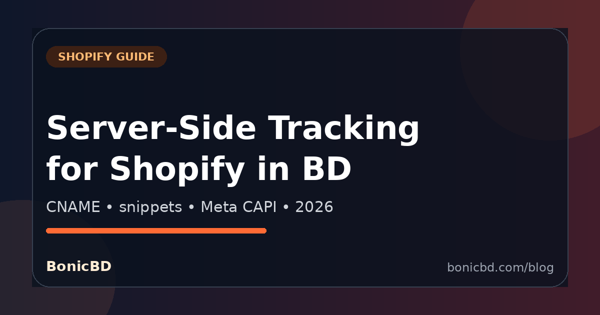 Server-Side Tracking for Shopify in Bangladesh: Complete Setup Guide (2026)
